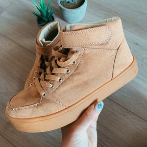 Women’s Tan Platform Combat Boots